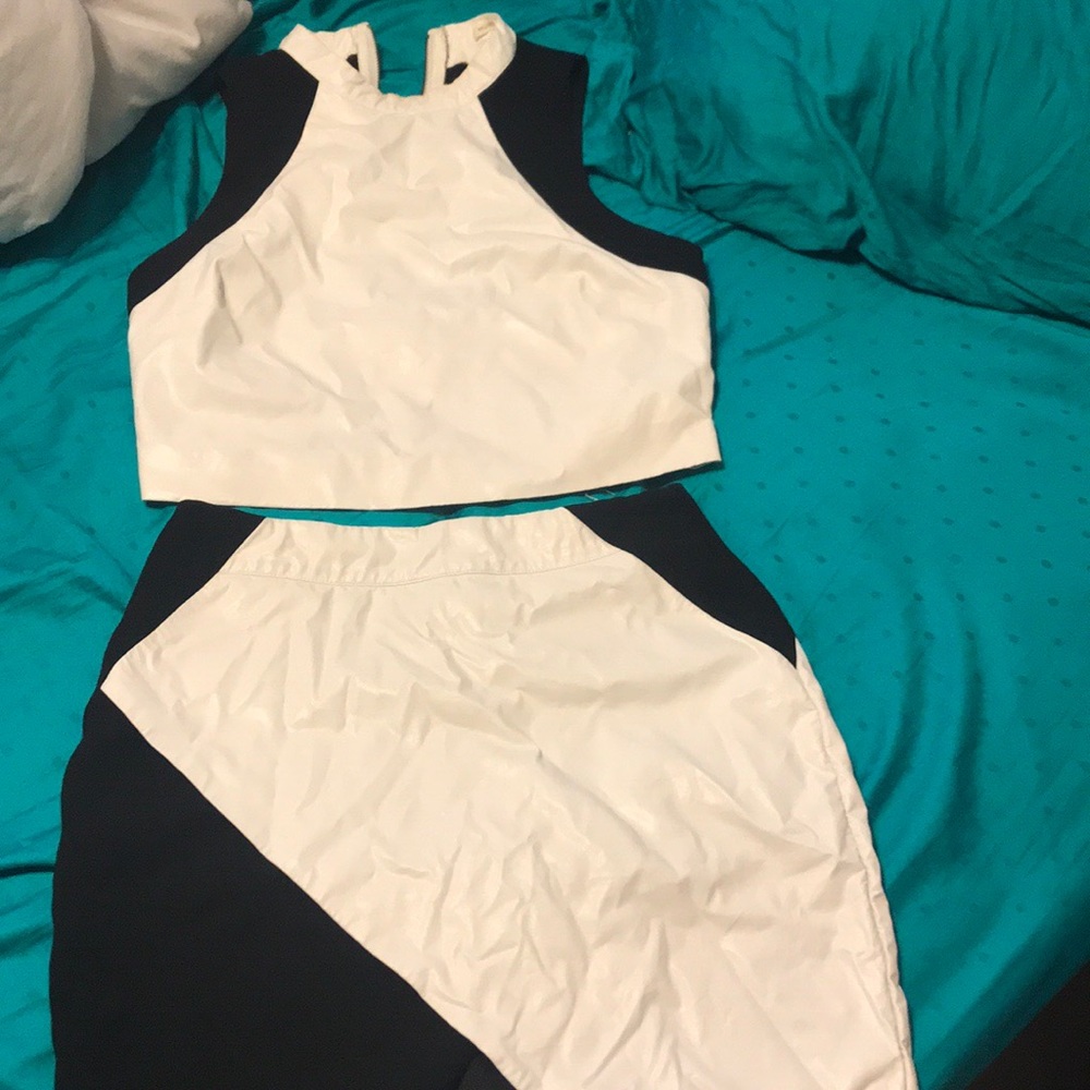 Pleather Two-Piece Outfit - Picture 3 of 6